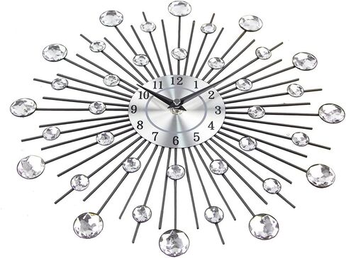 Crystal Wall Clock - Celebration Decorative Metal Wall Clock Handmade Metal Clock for Living Room, Bedroom, Office Space in Saudi Arabia