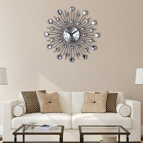 Crystal Wall Clock - Celebration Decorative Metal Wall Clock Handmade Metal Clock for Living Room, Bedroom, Office Space in Saudi Arabia