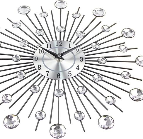 Crystal Wall Clock - Celebration Decorative Metal Wall Clock Handmade Metal Clock for Living Room, Bedroom, Office Space in Saudi Arabia
