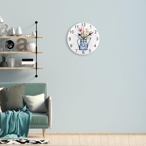 ساعة حائط لديكور غرفة المعيشة لطيف جرو كلب بطة عائمة طائر PVC 9.8 بوصة معلقة ساعات مكتب مستديرة صامتة غير موقوتة تعمل بالبطارية سهلة القراءة مكتب المطبخ والحمام in Kuwait