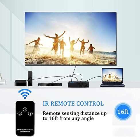 محول HDMI 4K@60 هرتز، مفتاح HDMI NEWCARE مع جهاز تحكم عن بعد، محدد محول HDMI 3 منافذ، يدعم 4K، ثلاثي الأبعاد، HDCP2.2، HDMI2.0، HDR، تلقائي لعصا النار، HDTV، PS4/5، وحدات تحكم الألعاب، الكمبيوتر الشخصي in Kuwait