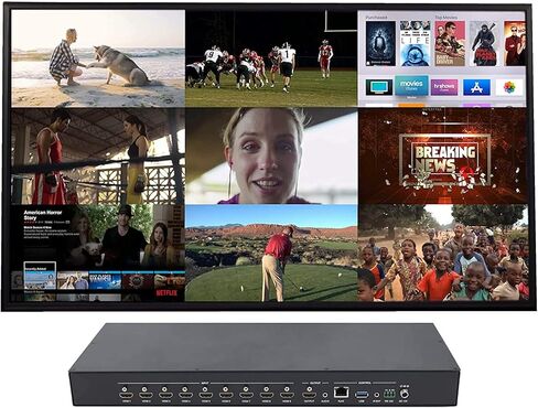 9x1 بلاط 4K متعدد المشاهد معدد 9 معالج شاشة PIP وحدة تحكم الجلاد تقليص الحجم التبديل HD 1080p مصدر الصورة في الصورة Savant Control4 RTI URC in Kuwait