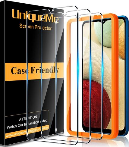 [3 Pack] UniqueMe Screen Protector for Samsung Galaxy A32 5G / A12 4G Tempered Glass, 9H Hardness [Case Friendly] [Alignment Frame Easy Installation] High Definition Bubble Free in Saudi Arabia