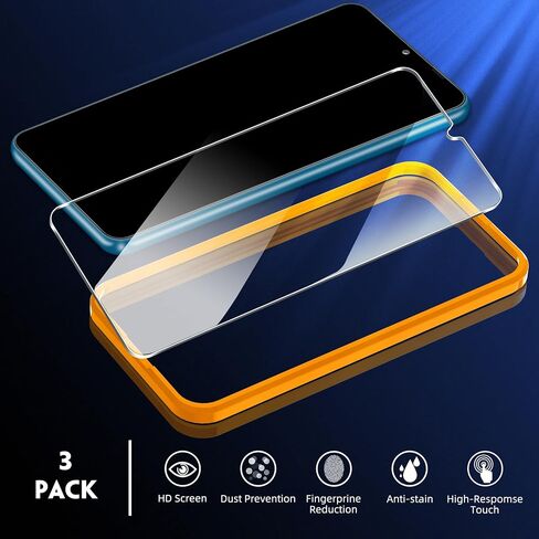 [3 Pack] UniqueMe Screen Protector for Samsung Galaxy A32 5G / A12 4G Tempered Glass, 9H Hardness [Case Friendly] [Alignment Frame Easy Installation] High Definition Bubble Free in Saudi Arabia