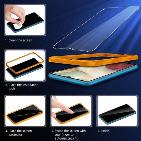 [3 Pack] UniqueMe Screen Protector for Samsung Galaxy A32 5G / A12 4G Tempered Glass, 9H Hardness [Case Friendly] [Alignment Frame Easy Installation] High Definition Bubble Free in Saudi Arabia