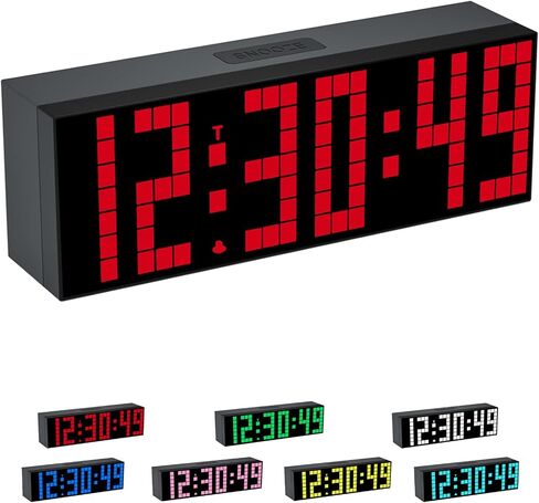 ساعة منبه رقمية، ساعة LED رقمية 2 بوصة، 7 خيارات ألوان، سطوع قابل للتعديل، ساعة العد التنازلي مع جهاز التحكم عن بعد، التقويم وعرض درجة الحرارة على مدار الساعة لغرفة النوم in Saudi Arabia