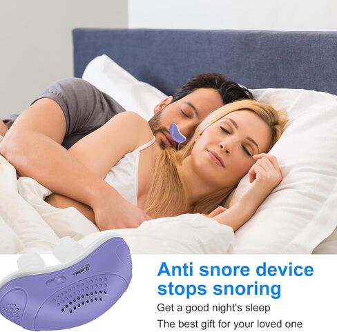 Electric Anti snoring Devices, Snore Stopper with Double Eddy Current for Comfort & Easy Breathing, Effective Snoring Solution for Men & Women All Nose Shaped to Improve Sleep, Purple, 1pcs in Kuwait