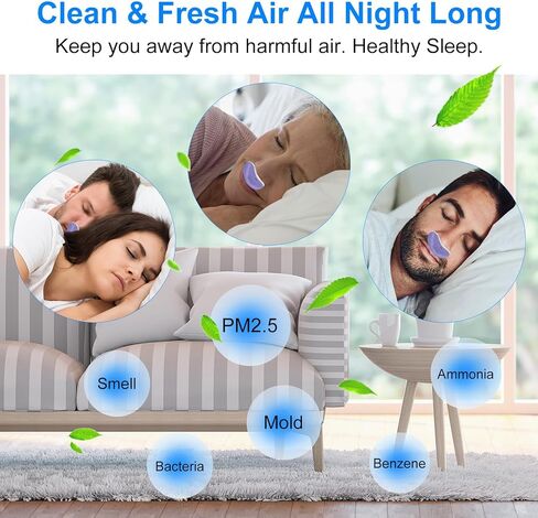 Electric Anti snoring Devices, Snore Stopper with Double Eddy Current for Comfort & Easy Breathing, Effective Snoring Solution for Men & Women All Nose Shaped to Improve Sleep, Purple, 1pcs in Kuwait