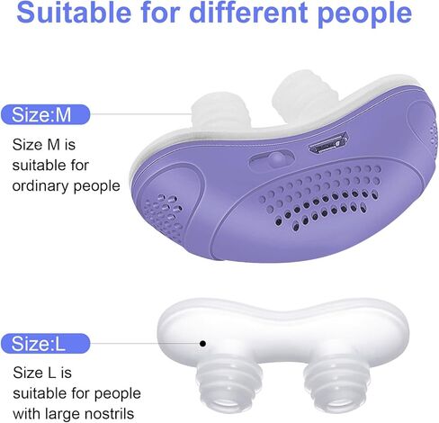 Electric Anti snoring Devices, Snore Stopper with Double Eddy Current for Comfort & Easy Breathing, Effective Snoring Solution for Men & Women All Nose Shaped to Improve Sleep, Purple, 1pcs in Kuwait