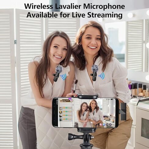 ميكروفونات Lavalier لاسلكية لـ USB C - ميكروفون تسجيل مكثف متعدد الاتجاهات لاسلكيًا لإجراء مقابلة فيديو وبودكاست ومدونة فيديو على YouTube (عبوتان) in Kuwait