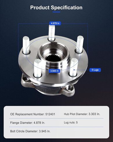 ECCPP Replacement for Pair of 2 New Complete Rear Wheel Hub Bearing Assembly for Subaru Outback Impreza Forester Legacy 2008 2009 2010 2011 2012 2013 5 Lugs w/ABS 512401 x2 in Saudi Arabia