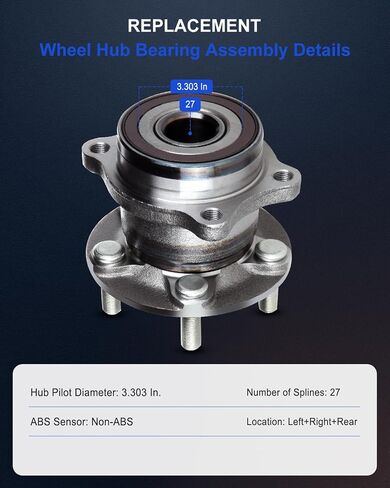 ECCPP Replacement for Pair of 2 New Complete Rear Wheel Hub Bearing Assembly for Subaru Outback Impreza Forester Legacy 2008 2009 2010 2011 2012 2013 5 Lugs w/ABS 512401 x2 in Saudi Arabia