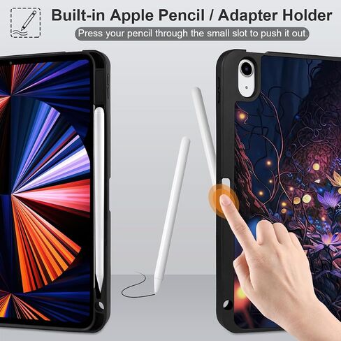 حافظة لجهاز iPad الجيل العاشر 10.9 بوصة 2022، حافظة كمبيوتر لوحي من البولي يوريثان مقاومة للصدمات لجهاز iPad 10.9 بوصة الجيل العاشر مع حامل أقلام + حامل ثلاثي الطي + تنبيه/نوم تلقائي، زهرة متوهجة in Saudi Arabia