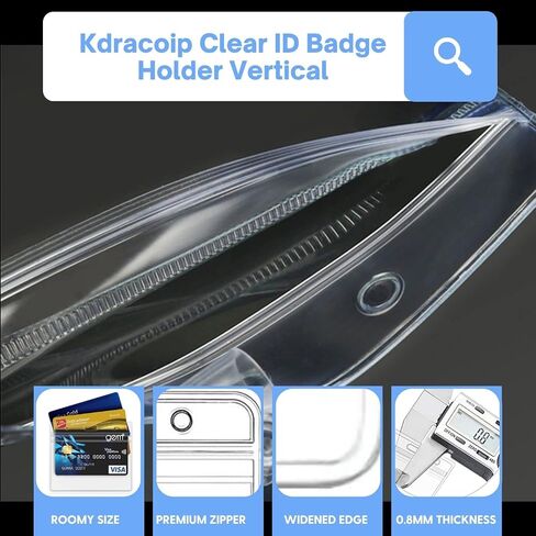 6pcs Horizontal ID Badge Holder, Clear Plastic Name Badge Holders with Waterproof Resealable, 6pcs Name Tag Holder for Lanyard, Nurses, Office and School in Saudi Arabia