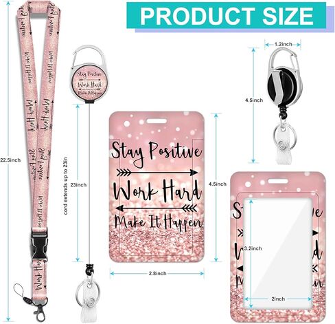 Plifal ID Badge Holder with Lanyard and Retractable Badge Reel Belt Clip, Funny Coffee Lover Key Keychain Lanyards Clip On Badge Extender Vertical ID Sleeve for Women Men in Kuwait