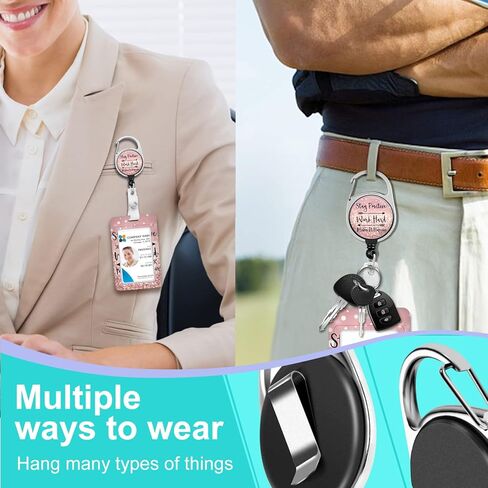 Plifal ID Badge Holder with Lanyard and Retractable Badge Reel Belt Clip, Funny Coffee Lover Key Keychain Lanyards Clip On Badge Extender Vertical ID Sleeve for Women Men in Kuwait