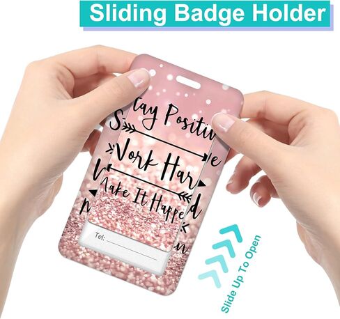 Plifal ID Badge Holder with Lanyard and Retractable Badge Reel Belt Clip, Funny Coffee Lover Key Keychain Lanyards Clip On Badge Extender Vertical ID Sleeve for Women Men in Kuwait