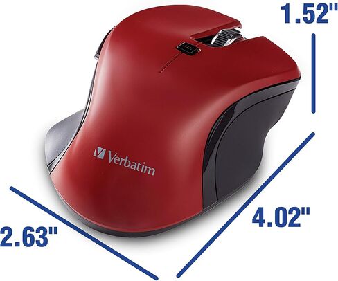Verbatim Wireless USB-C Mouse, Red, 2.4GHz in Saudi Arabia