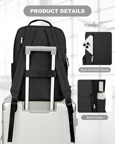 Black School Backpack for Women College Essentials Mochila Casual daypack Backpacks for Girls School Bag Laptop Computer Waterproof Lightweight Backpack with Laptop Compartment in Saudi Arabia