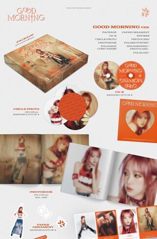 ألبوم Choi Yena Good Morning 3rd Mini Album CD+Photobook+Circle Photo+Paper Ornament+Folderble Lyric Paper+Photocard+Sticker+تتبع مختوم YE NA (نسخة صباح الخير) in Saudi Arabia