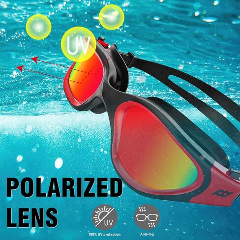 POLARS DESIGN Swim Goggles, Polarized Swimming Goggles Anti-fog for Adult Men Women in Saudi Arabia