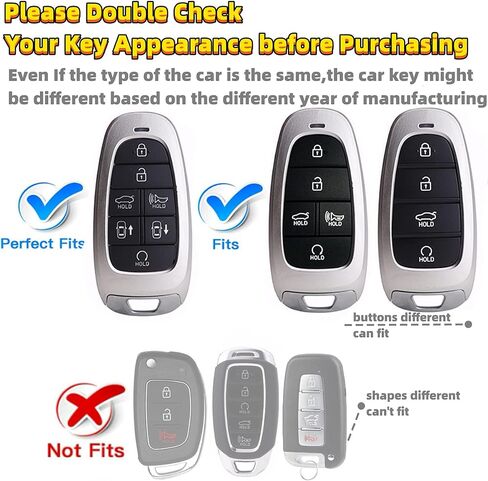 غطاء مفتاح Hyundai Key Fob مع حامل سوار، غطاء واقي مفتاح Fob لعام 2022 2021 2020 2019 Hyundai Sonata Tucson Nexo حافظة مفاتيح ذكية للدخول بدون مفتاح (5 أزرار سوداء) in Kuwait