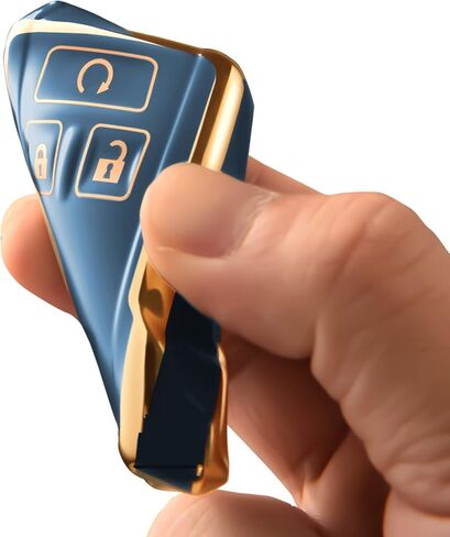 غطاء ELOHEI Key Fob لـ Chevy، ملحقات حافظة Key Fob متوافقة مع GMC Sierra Yukon Canyon شيفروليه سيلفرادو سوبربان تاهو كولورادو قسط ناعم من البولي يوريثان الحراري 360 درجة حماية كاملة in Kuwait