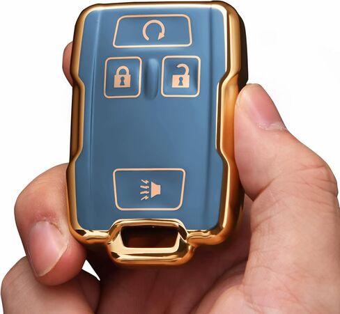 غطاء ELOHEI Key Fob لـ Chevy، ملحقات حافظة Key Fob متوافقة مع GMC Sierra Yukon Canyon شيفروليه سيلفرادو سوبربان تاهو كولورادو قسط ناعم من البولي يوريثان الحراري 360 درجة حماية كاملة in Kuwait