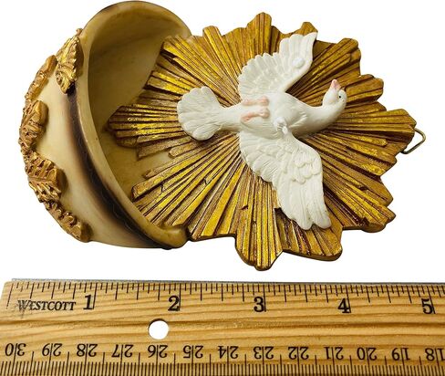Westmon Works Confirmation Holy Spirit Dove Water Font بوليريسين ديكور ديني، 5 بوصة in Saudi Arabia