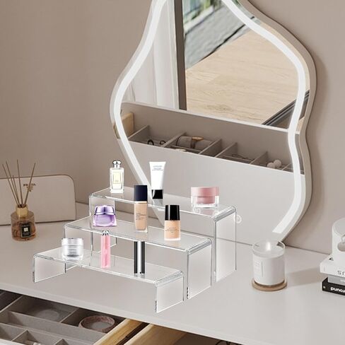 6pcs Acrylic Display Stand, 3 Tier Transparent Dessert Table Display Set, Clear Cupcake Stand, Acrylic Shelves for Figures, Perfume Holder, Acrylic Display for Decoration and Organizer(Small) in Kuwait