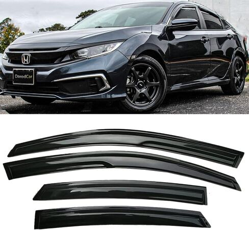 Side Car Window Visor Rain Guards Vent Deflectors for 2016-2022 Honda Civic Sedan, 4-Door Front Rear Sun Shades Window Vent Smoke 4pcs in Kuwait