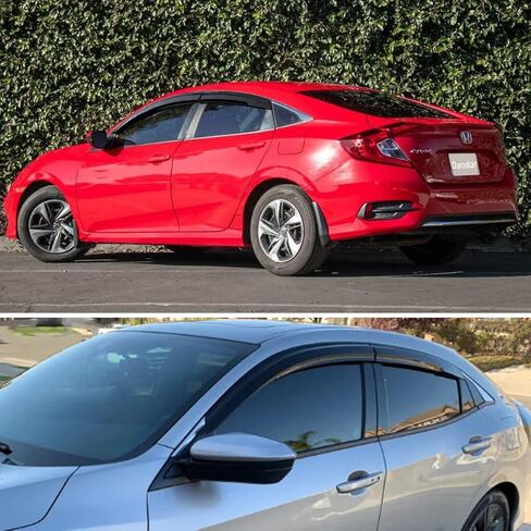 Side Car Window Visor Rain Guards Vent Deflectors for 2016-2022 Honda Civic Sedan, 4-Door Front Rear Sun Shades Window Vent Smoke 4pcs in Kuwait