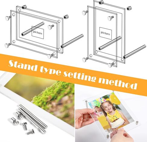 10 Pieces Clear Acrylic Picture Frames Acrylic Photo Frame Desktop Display Double Sided Acrylic Frame Freestanding Floating Frames for Bedroom Living Room Home Office 6 x 4 Inch in Kuwait