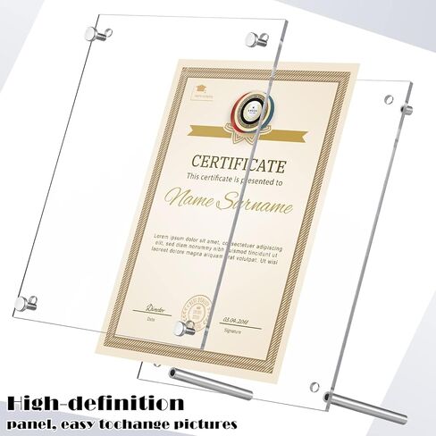 10 Pieces Clear Acrylic Picture Frames Acrylic Photo Frame Desktop Display Double Sided Acrylic Frame Freestanding Floating Frames for Bedroom Living Room Home Office 6 x 4 Inch in Kuwait