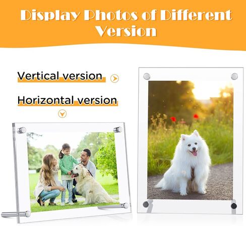 10 Pieces Clear Acrylic Picture Frames Acrylic Photo Frame Desktop Display Double Sided Acrylic Frame Freestanding Floating Frames for Bedroom Living Room Home Office 6 x 4 Inch in Kuwait