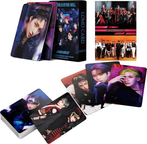 55pcs ATEEZ Photocard ATEEZ THE WORLD EP.FIN : WILL LOMO Cards ATEEZ New Album THE WORLD EP.FIN : WILL ATEEZ LOMO Cards KPOP ATEEZ Photocard Gift for Fans Daughter ATEEZ Album Cards ATEEZ Merch in Saudi Arabia