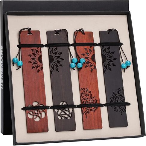 Bookmark, Handmade Wooden Bookmarks, Bookmarks for Men, Book Marks 4 Pieces, Graduation Gift, Teacher Appreciation gifts, Retirement Gifts for Women, Bookmarks for Book lovers, Mother's Day, Christmas in Saudi Arabia