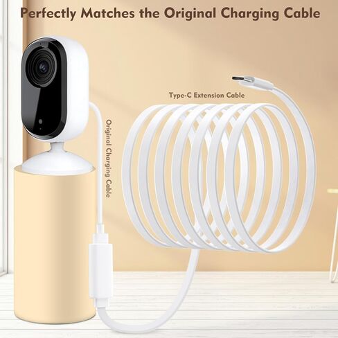 كابل تمديد طاقة بطول 16.4 قدم/5 متر متوافق مع كاميرا Arlo Essential Indoor 2K الأمنية (الجيل الثاني)، كابل شحن خارجي مقاوم للطقس لكاميرا Arlo Essential، سلك طاقة مسطح - أبيض in Kuwait