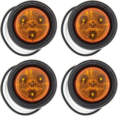 DT 4pcs 2 Inch Round Amber LED IP65 Waterproof LED Side Marker Clearance Light in Saudi Arabia