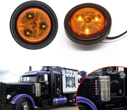 DT 4pcs 2 Inch Round Amber LED IP65 Waterproof LED Side Marker Clearance Light in Saudi Arabia