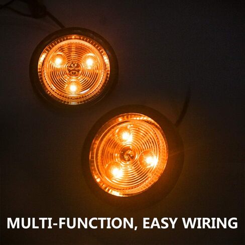 DT 4pcs 2 Inch Round Amber LED IP65 Waterproof LED Side Marker Clearance Light in Saudi Arabia