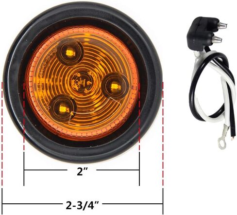 DT 4pcs 2 Inch Round Amber LED IP65 Waterproof LED Side Marker Clearance Light in Saudi Arabia