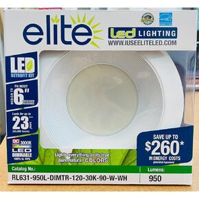 Elite RL631 6 "LED Baffle Retrofit Kit ، 950 Lumens (White ، 3000K) in Kuwait