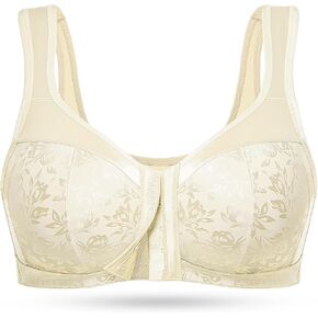 Wingslove Women's Full Coverage Front Closure Minimizer Bra Plus Size Wirefree Bras Comfort Non Padded Wide Straps Support in Saudi Arabia