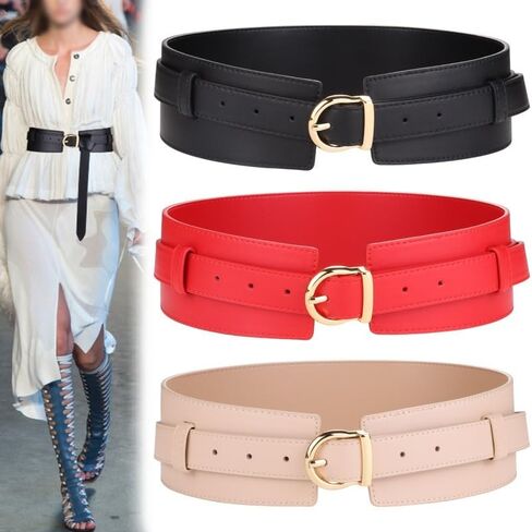 HBJWOV Wide Waistband Women's Suit Dress with Waistband Decoration Sweater Coat Waistband Belt(D) in Kuwait