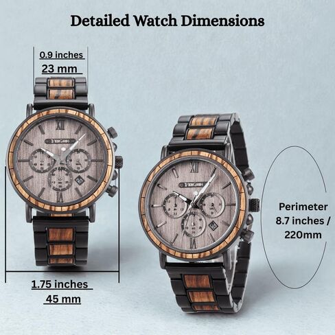 Vikingenes – Wooden Watches for Men, Engraved Wood Watch, Personalized Men's Gift, Viking Watches, Natural Wood Wristwatch, Luxury Wooden Chronograph, Custom Engraved Watch, Unique Gift for Men in Kuwait