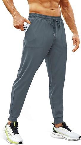 Men's Joggers with Mesh & Zipper Pocket Tapered Lightweight Sweatpants Athletic Track Pants for Gym Workout Running in Kuwait