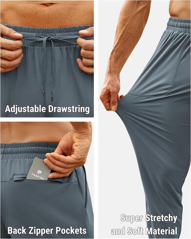 Men's Joggers with Mesh & Zipper Pocket Tapered Lightweight Sweatpants Athletic Track Pants for Gym Workout Running in Kuwait