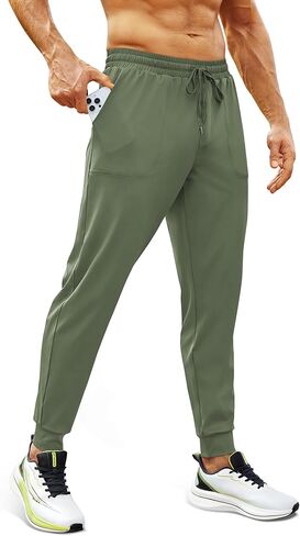 Men's Joggers with Mesh & Zipper Pocket Tapered Lightweight Sweatpants Athletic Track Pants for Gym Workout Running in Kuwait