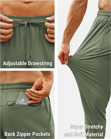 Men's Joggers with Mesh & Zipper Pocket Tapered Lightweight Sweatpants Athletic Track Pants for Gym Workout Running in Kuwait